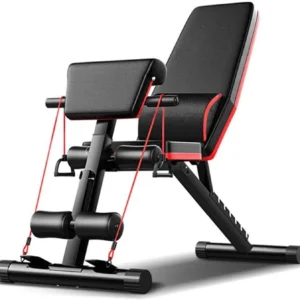 Adjustable Weight Bench, with Cushion Drawstring Support Bar