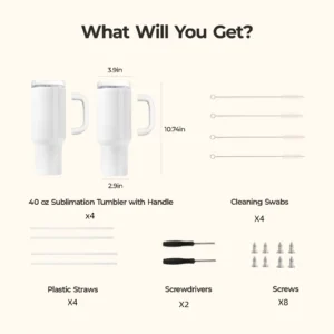 2 Pack 40oz Tumbler with Handle